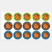 Basketball sport naam telefoonnummer ronde eigensc labels (Vel)