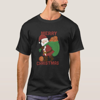Basketball Sport Santa Claus Merry Kerstmis T-shirt