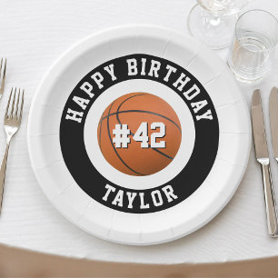 Basketball Sport Team Player Naam Happy Birthday Papieren Bordje