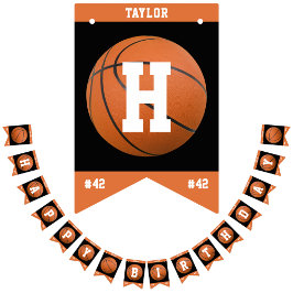 Basketball Sport Team Player Naam Happy Birthday Vlaggetjes