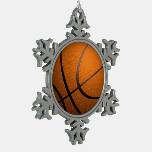 Basketball Sport Tin Sneeuwvlok Ornament (Links)