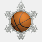 Basketball Sport Tin Sneeuwvlok Ornament (Voorkant)