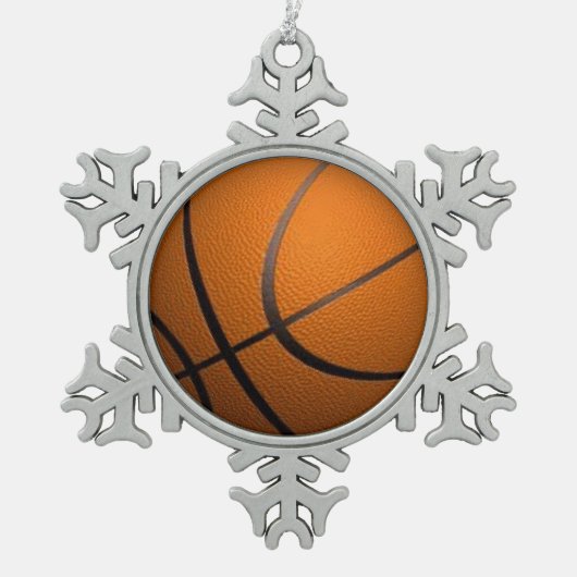 Basketball Sport Tin Sneeuwvlok Ornament (Voorkant)
