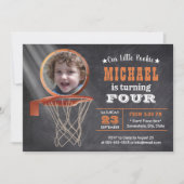 Basketball Sportpartij Aangepaste foto Birthday Kaart (Voorkant)