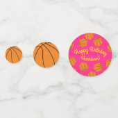 Basketball Sportpartij Birthday Pink Confetti (Voorkanten)