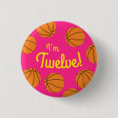 Basketball Sportpartij Birthday Pink Ronde Button 3,2 Cm (Voorkant)