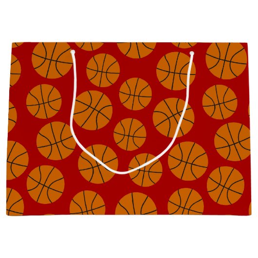 Basketball-sportpatroon grote cadeaaszak large cadeautasje (Voorkant)