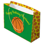 Basketball Sports Birthday Groot Cadeauzakje (Achterkant Gekanteld)