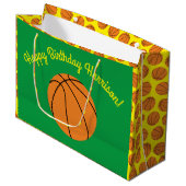 Basketball Sports Birthday Groot Cadeauzakje (Voorkant Gekanteld)