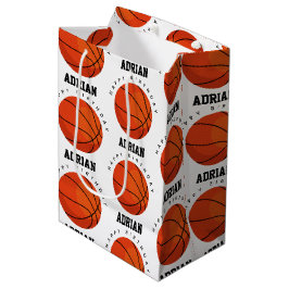 Basketball Sports Birthday Party Persoonlijke naam Medium Cadeauzakje