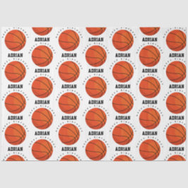 Basketball Sports Birthday Party Persoonlijke naam Tissuepapier