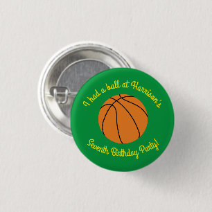 Basketball Sports Birthday Ronde Button 3,2 Cm