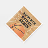 Basketball Sports Happy Birthday Napkins Servet (Hoek)