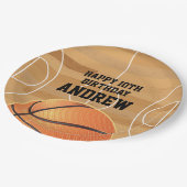 Basketball Sports Happy Birthday Paper Plates Papieren Bordje (Gekanteld)