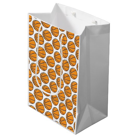 Basketball Sports Kids Game Party Theme Fun Medium Cadeauzakje (Voorkant Gekanteld)