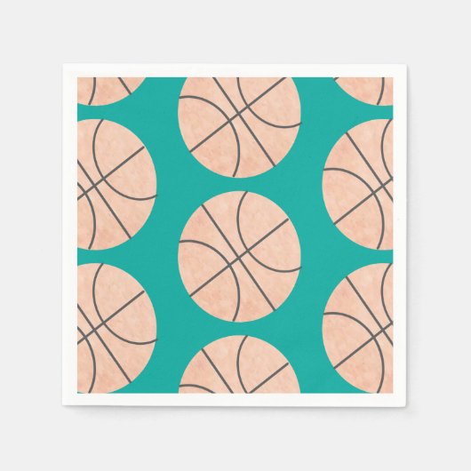Basketball Sports Napkins Waterverf Servet (Voorkant)