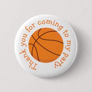 Basketball Sports Oranje "Bedankt voor je komst" Ronde Button 5,7 Cm
