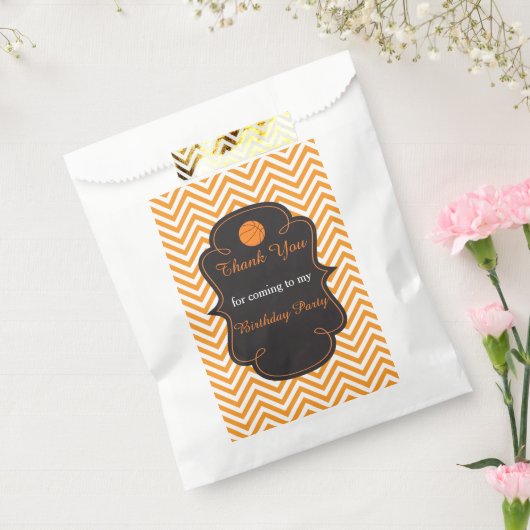 Basketball Sports Oranje Bedankzakje (Gezegeld)