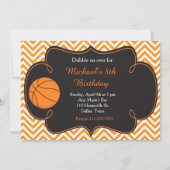 Basketball Sports Oranje Birthday Kaart (Voorkant)