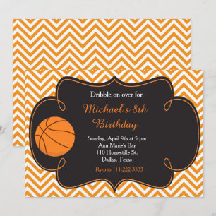Basketball Sports Oranje Birthday Kaart