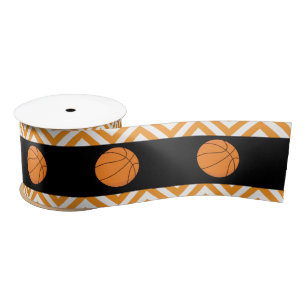 Basketball Sports Oranje Birthday Satijnen Lint
