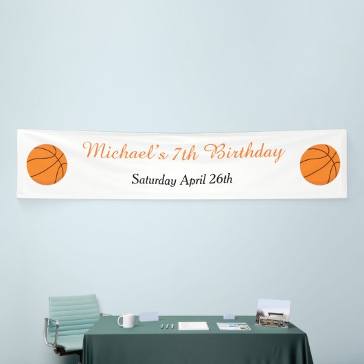 Basketball Sports Oranje Birthday Spandoek (Beurs)