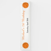 Basketball Sports Oranje Birthday Spandoek (Verticaal)