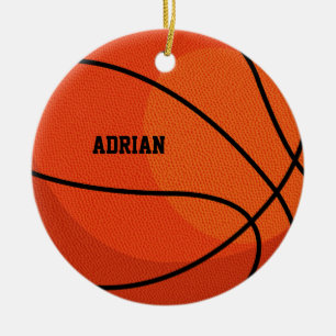 Basketball Sports Persoonlijke Kerstmis Keramisch Ornament