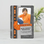 Basketball, Sports, Photo Afstuderen Aankondiging (Staand voorkant)