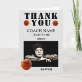 Basketball Sports Photo Coach  Bedankkaart (Voorkant)