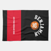 Basketball sports towel, coach bath or tea towel theedoek (Horizontaal)