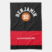 Basketball sports towel, coach bath or tea towel theedoek (Verticaal)