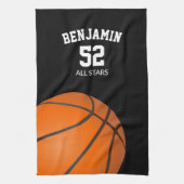 Basketball sports towel, coach gift towel theedoek (Verticaal)