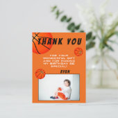 Basketball Sportsport Birthday Foto bedankt! Briefkaart (Staand voorkant)