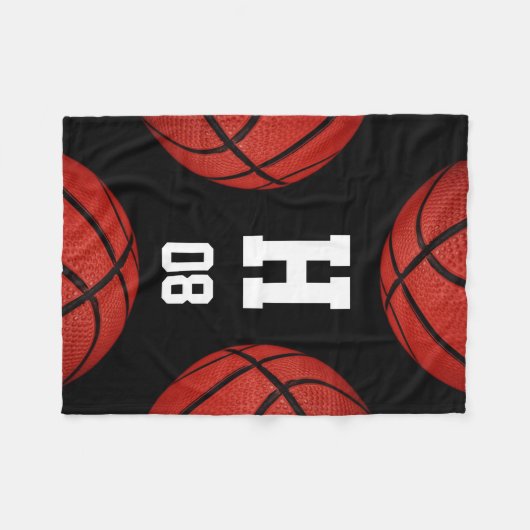 Basketball Sportteam Gepersonaliseerde deken (Voorkant (Horizontaal))
