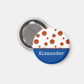 Basketball Sportteam Personeel blauw Magneet (Voorkant / Achterkant)