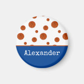 Basketball Sportteam Personeel blauw Magneet (Voorkant)