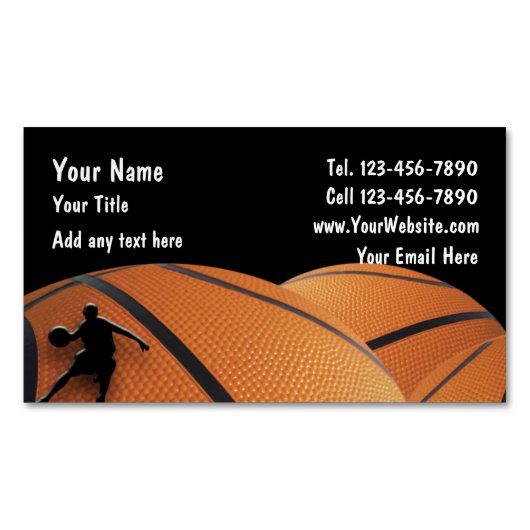 Basketball Sportthema Magnetisch Visitekaartje (Voorkant)