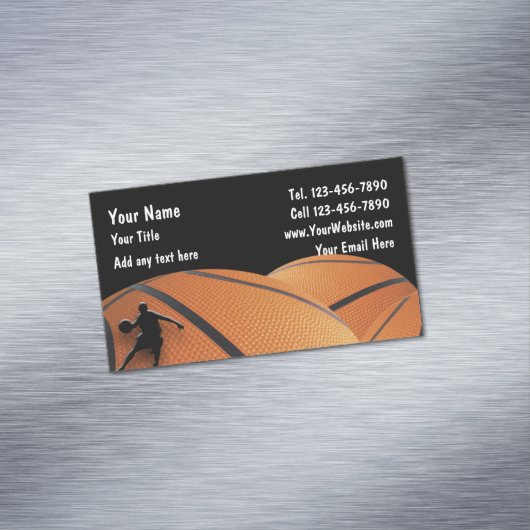 Basketball Sportthema Magnetisch Visitekaartje (Voorbeeld)