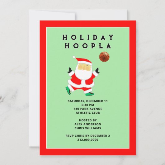 Basketball Sportvakantie Uitnodigingen (Voorkant)