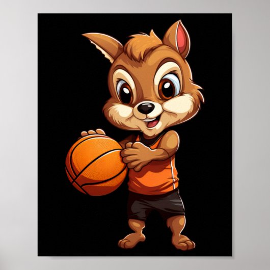 Basketball Squirrel Poster (Voorkant)