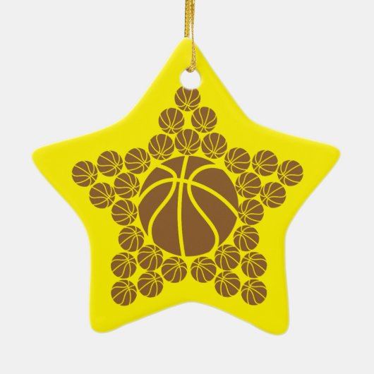 Basketball Star Keramisch Ornament (Achterkant)
