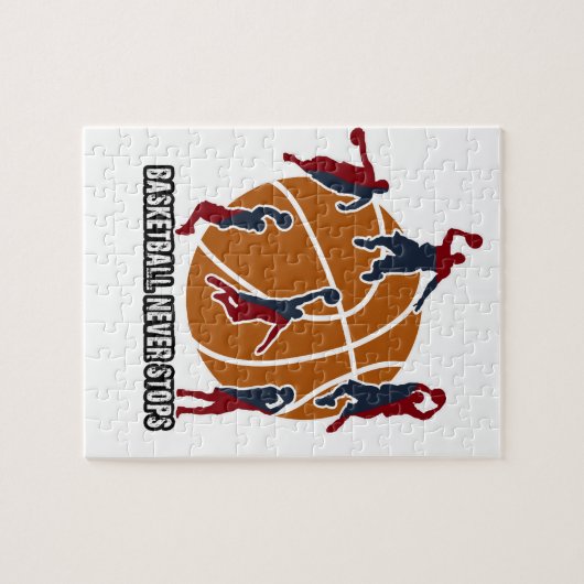 Basketball stopt nooit legpuzzel (Horizontaal)