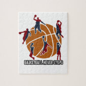 Basketball stopt nooit legpuzzel (Verticaal)