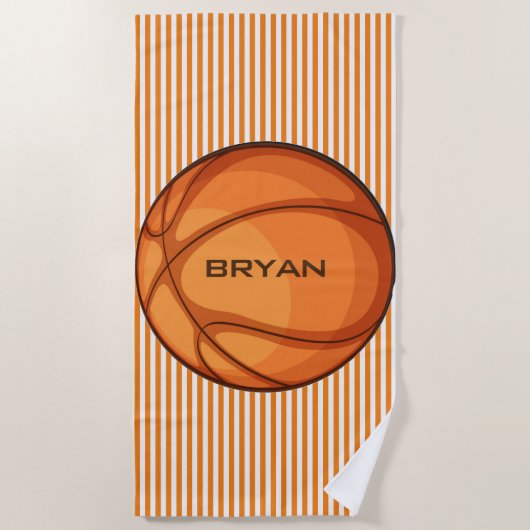 Basketball Stripes Design Beach Towel Strandlaken (Voorkant)