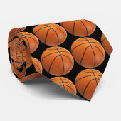 Basketball Stropdas (zwart) (Opgerold)