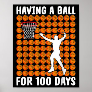 Basketball-student 100e dag met een all-band van 1 poster