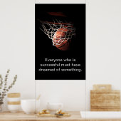Basketball Succes Dream Motivatie inspiratie Poster (Keuken)