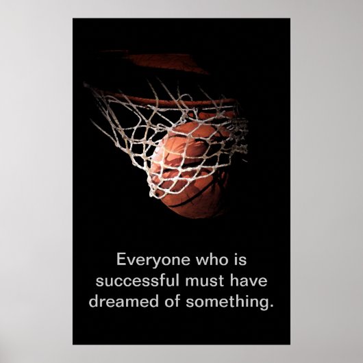 Basketball Succes Dream Motivatie inspiratie Poster (Voorkant)