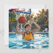 Basketball Swimming Pool Birthday Party Kaart (Voorkant)